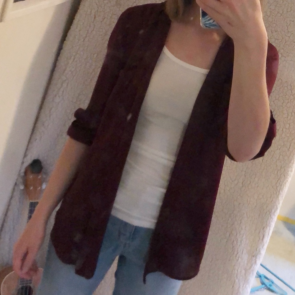 Burgundy button up